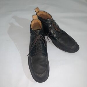 Timberland Boots Mens Size 12 Black Leather Chukka Ankle Casual Lace Up Moc Toe